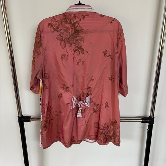 Alain Weiz Maximalist Top Colorful Art To Wear Hippie Button Down Euro Size 20 - Picture 3 of 11